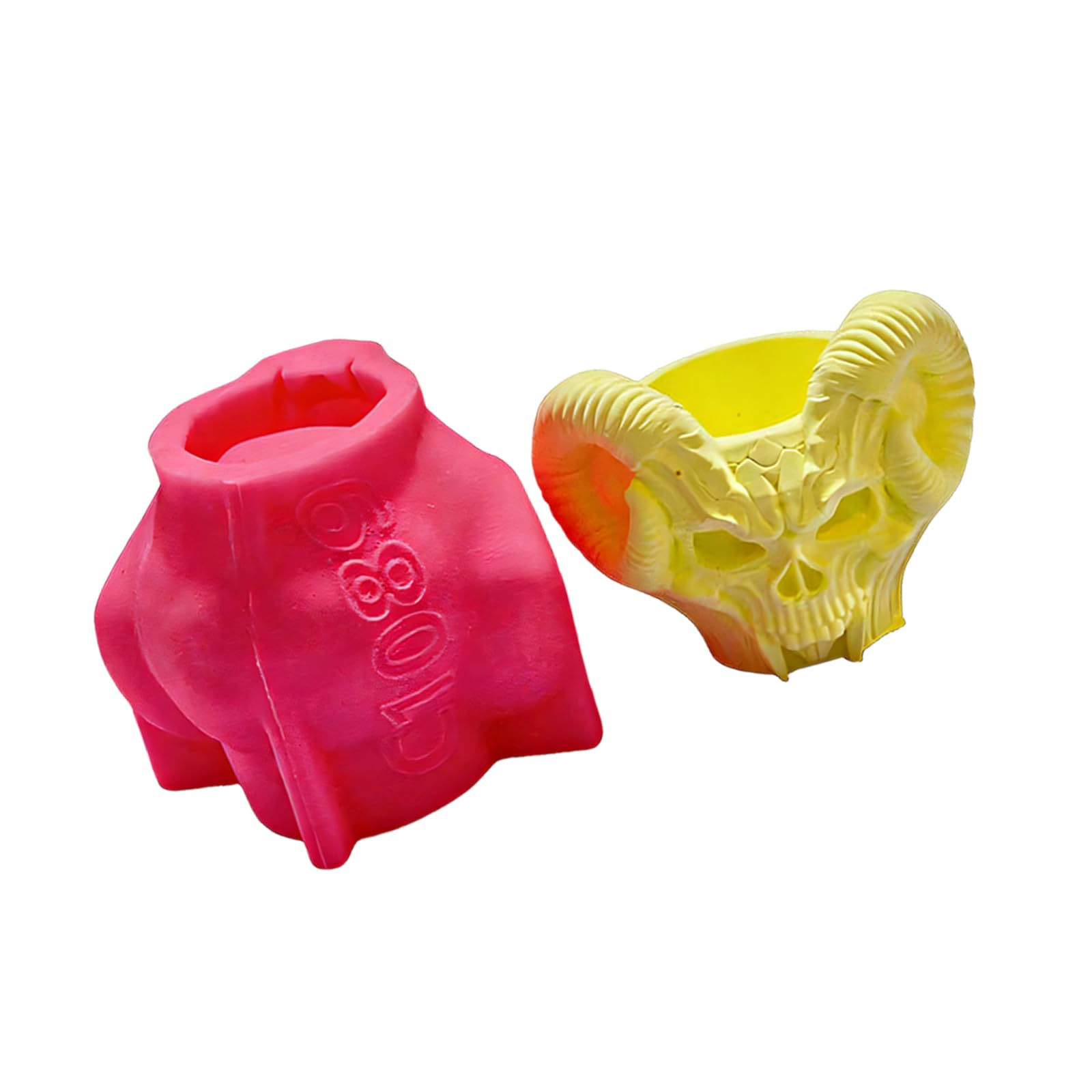 Msioytog Unique Silicone for Crafting Snail Octopuses Pen Holder with Skull Goat Designs for Plasters Projects Silicone Making