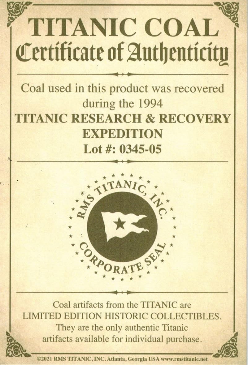 Titanic Authentic Coal Hourglass