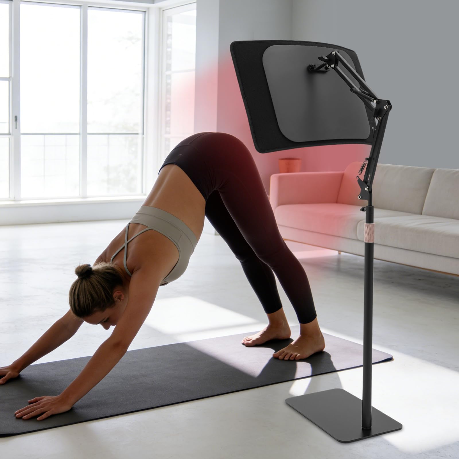 Lámpara de luz roja para cara y cuerpo, 850 nm y 660 nm, dos longitudes de onda, lámpara infrarroja, dispositivo de terapia con soporte ajustable y gafas protectoras (lámpara sin función de