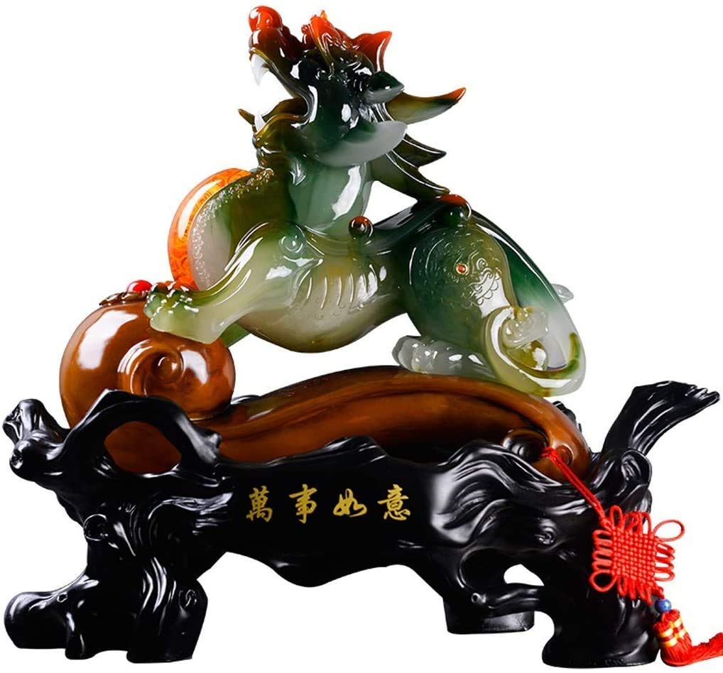 Une Paire de Pierre Gardien Statues Qilin-Chi Lin Kylin for la Maison