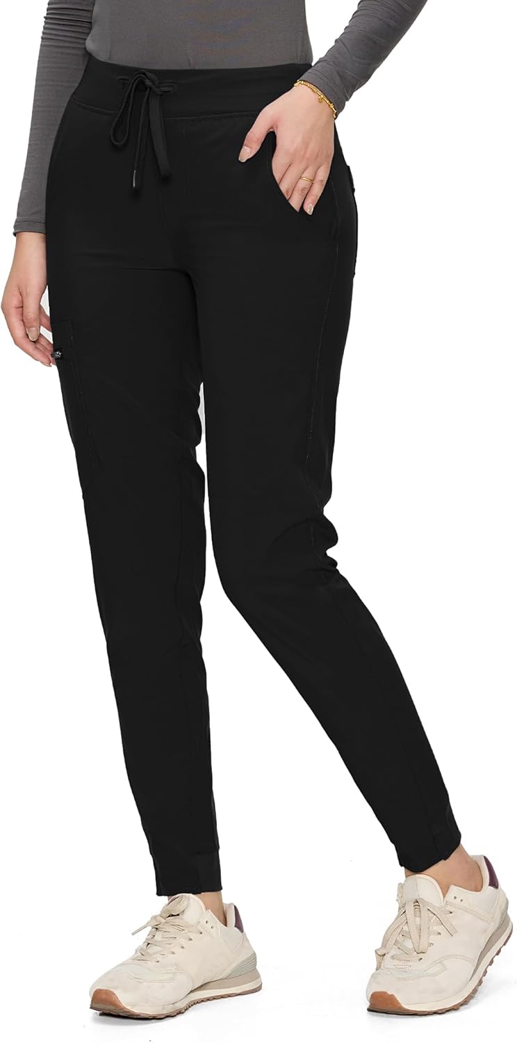 COZYFIT Medical Scrub Pants for Women - Soft Stretch,Drawstring Jogger Pants with 5 Pockets - Image 5