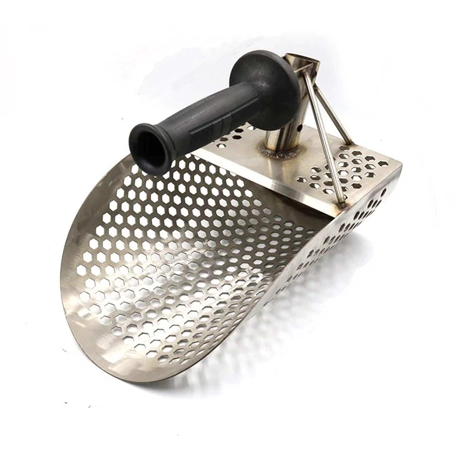 Grabie do piasku, Wykrywacz metali z grabiami do piasku i pchłami Łopata do piasku ze stali nierdzewnej i plastiku w kolorze czarnym i srebrnym(Silver)