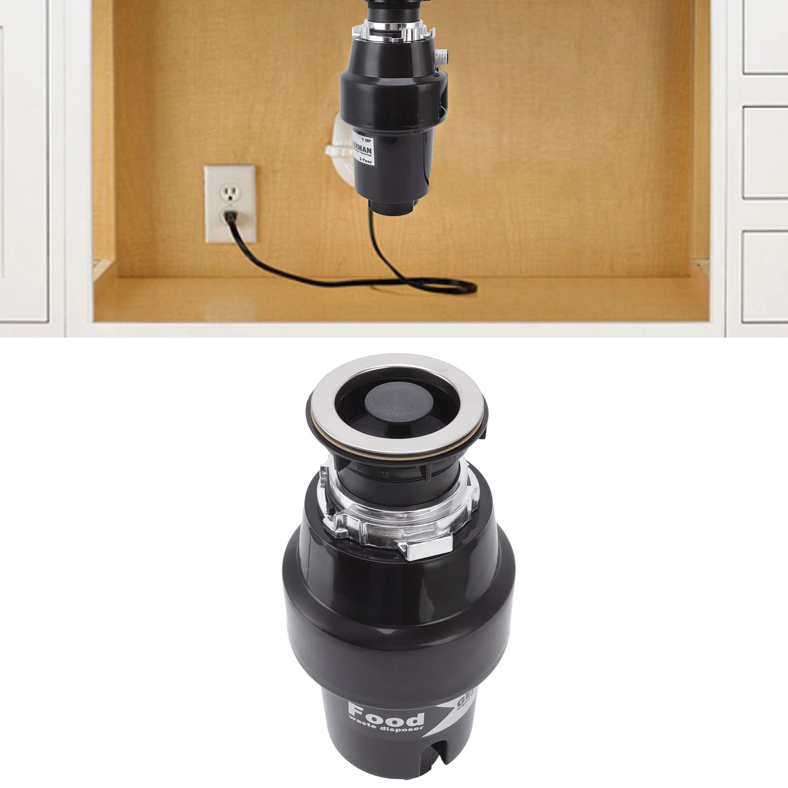 Trituradora trituradora de basura para eliminación de residuos de alimentos de cocina, de molienda de acero inoxidable, 220 V, para uso en alcantarillado de fregadero doméstico