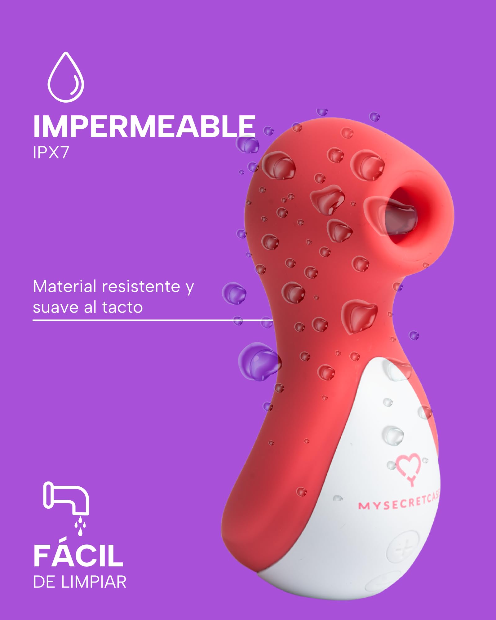 MySecretCase Estimulador de Clítoris Femenino Succionador de Clítoris Femenino 10 Modo Succión Masturbador Mujer Juguetes Sexuales Mujer Consoladores.. Para Mujer con Vibración Vibrador Pequeño