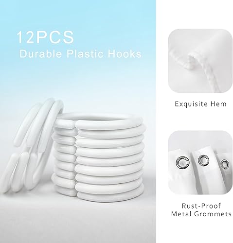 Miniatura 10 de Riyidecor Cortina de ducha infantil para decoración de baño, 72 pulgadas de ancho x 72 pulgadas de alto, dibujos animados, submarino, marino,