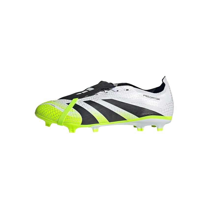 adidas Predator League Fold-Over Tongue Firm Multi Ground Football Boots, Scarpe da Calcio Unisex-Adulto, Cloud White/Core Black/Lucid Lemon, 47 1/3 EU
