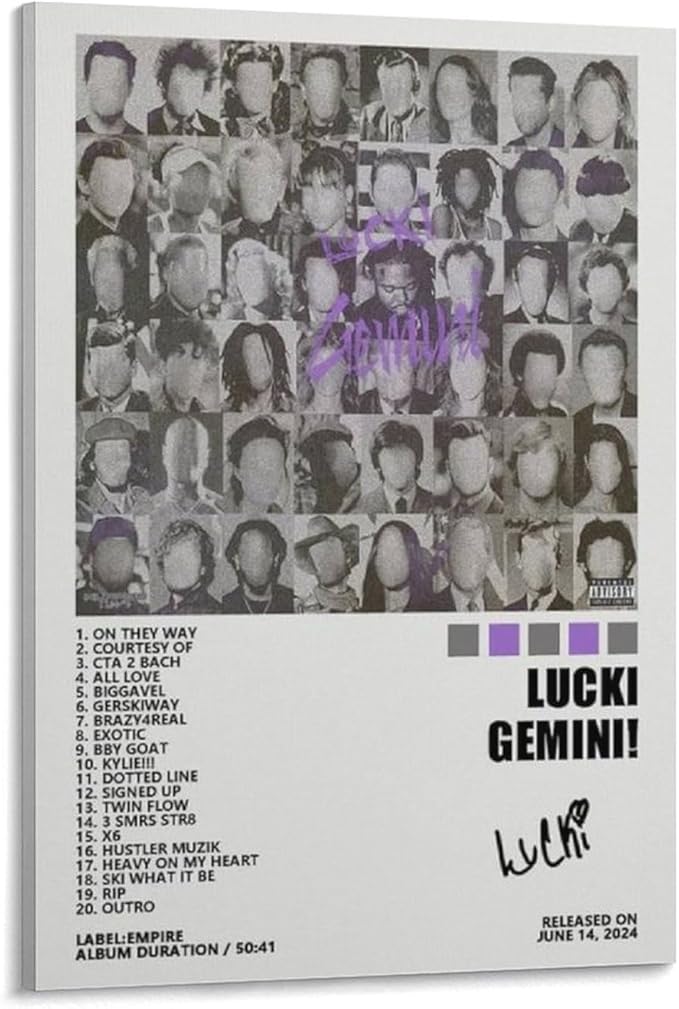 Lucki GEMINI! Canvas Poster Bedroom Decoration Landscape Office Valentine's Birthday Gift Frame-style12x18inch(30x45cm)