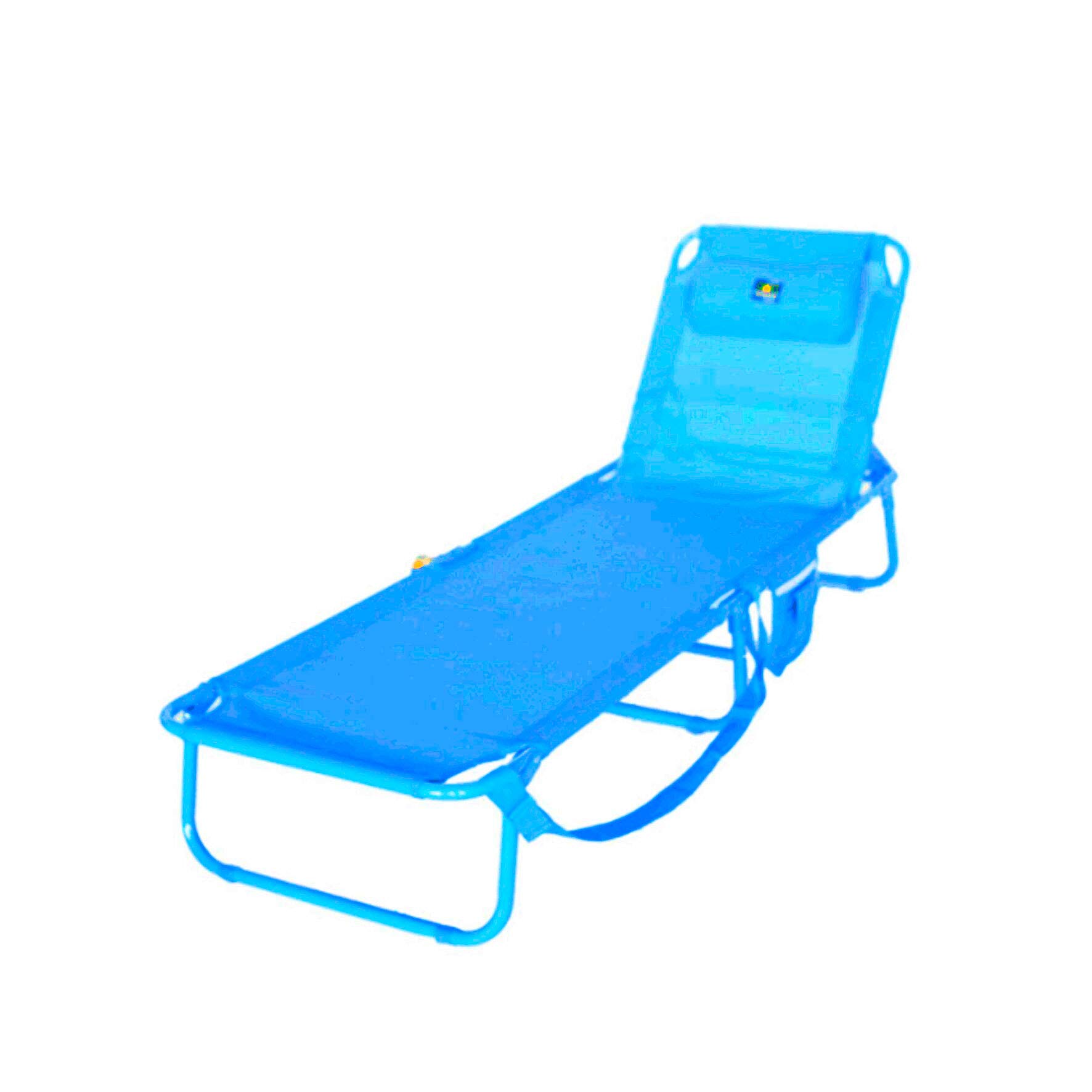 CREVICOSTA QUALITY MARK MARCAS DE CALIDAD - FUSIÓN 410-2 - Tumbona de Playa Plegable y reclinable. 4 Posiciones. Textilene (Azul)