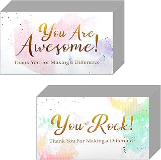 Bojueshaw 100pcs Colourful Appreciation Cards,You Are Awesom
