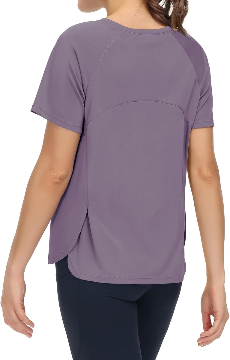 Camisetas deportivas con aberturas laterales para mujer Tops de entrenamiento transpirables