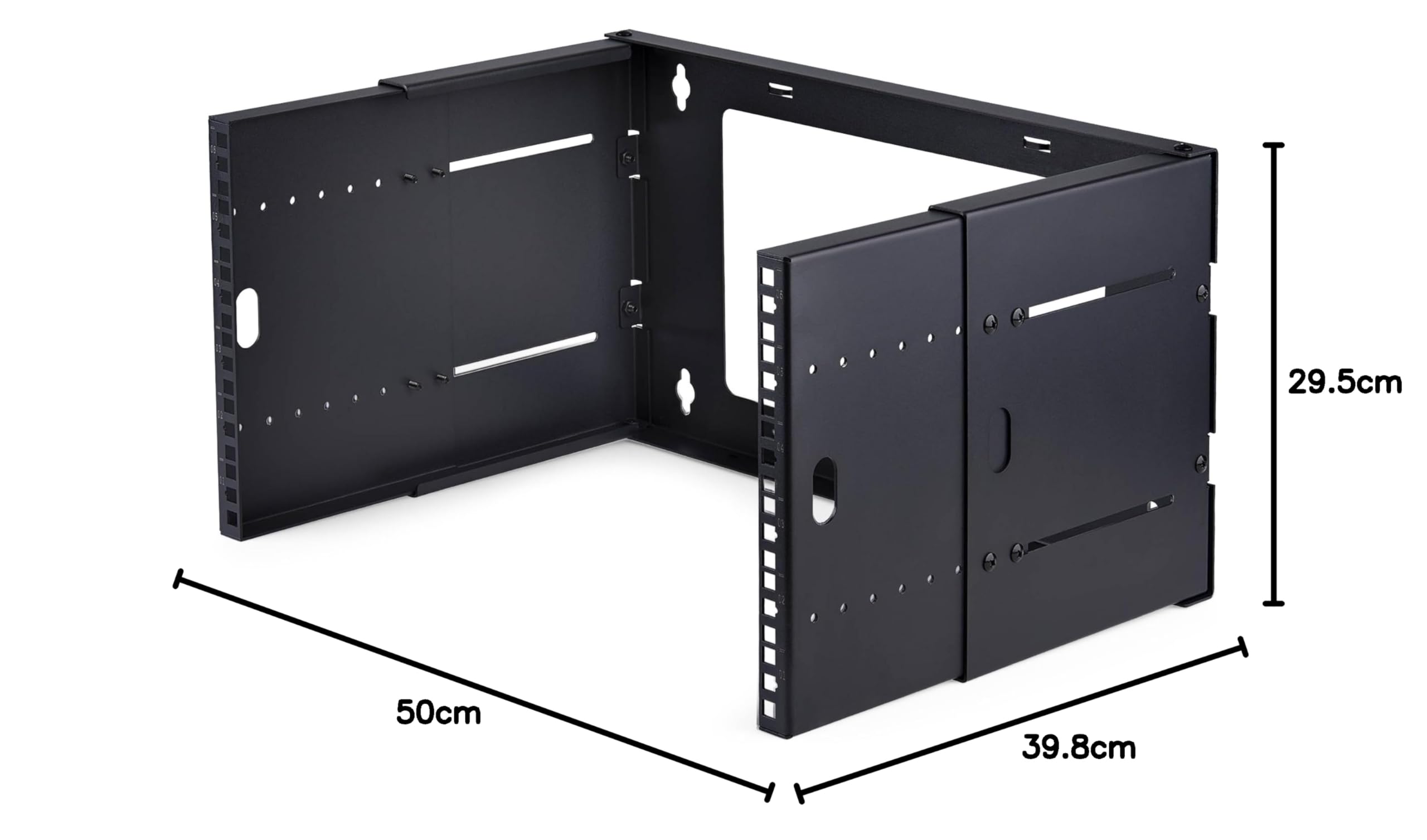 StarTech.com Staffa Rack 19" 6U a Parete, Rack a Telaio Aperto con 2 Montanti e Profondità Regolabile fino a 40cm, Max 40kg