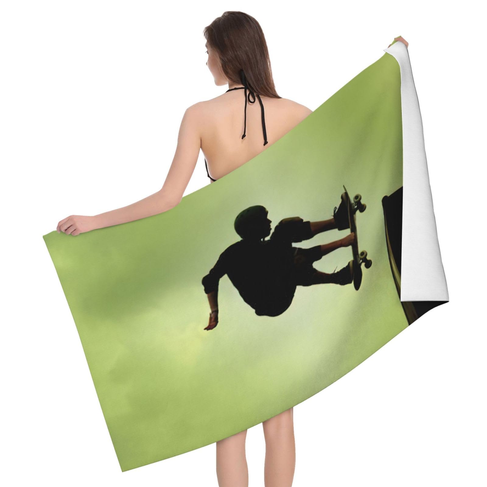 Serviette de bain microfibre skateboard ultra douce grand format