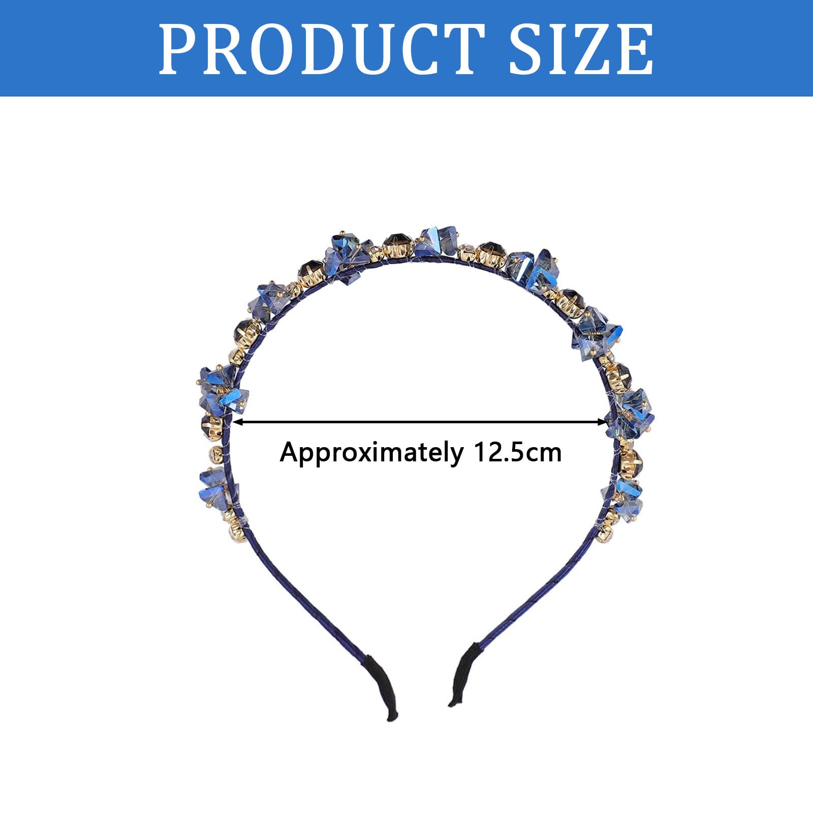 One Piece Bling Rhinestone Headband Vintage Crystal Head Bands Jewelry Fashion Diamond Headpiece Sparkling Rhinestone Flower Hairbands for Women Hair - Image 2