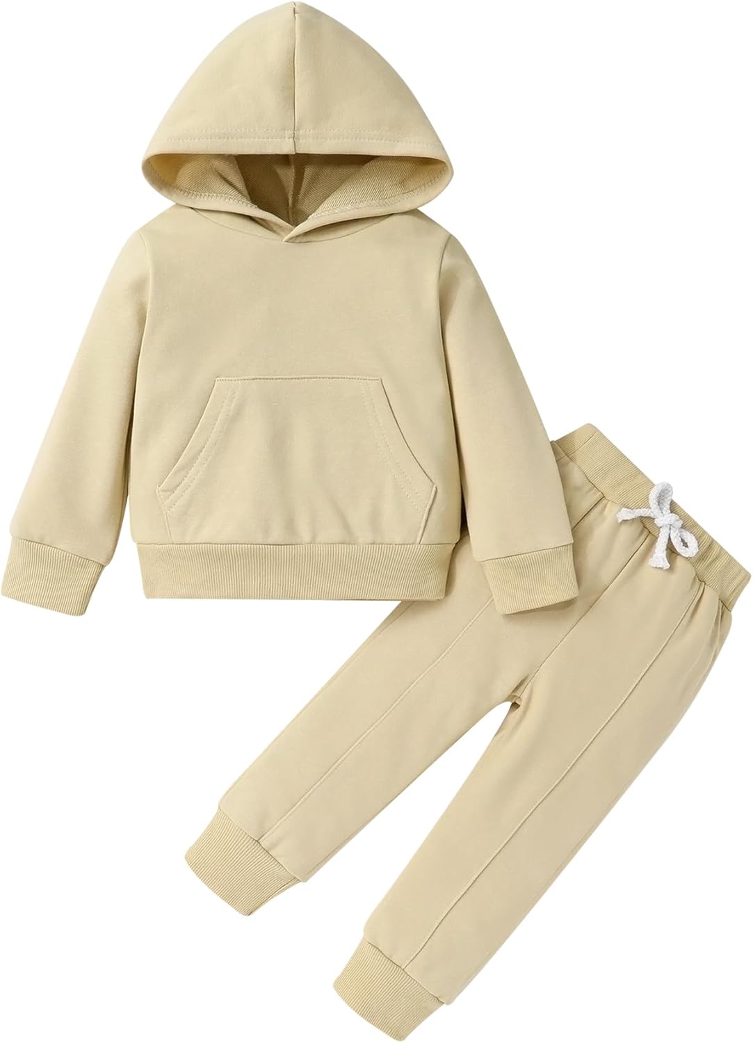 YOUNGER TREE Baby Clothes for Girls Boy Solid Color Hoodie and Sweatpants Outfit Toddler Sweatsuit