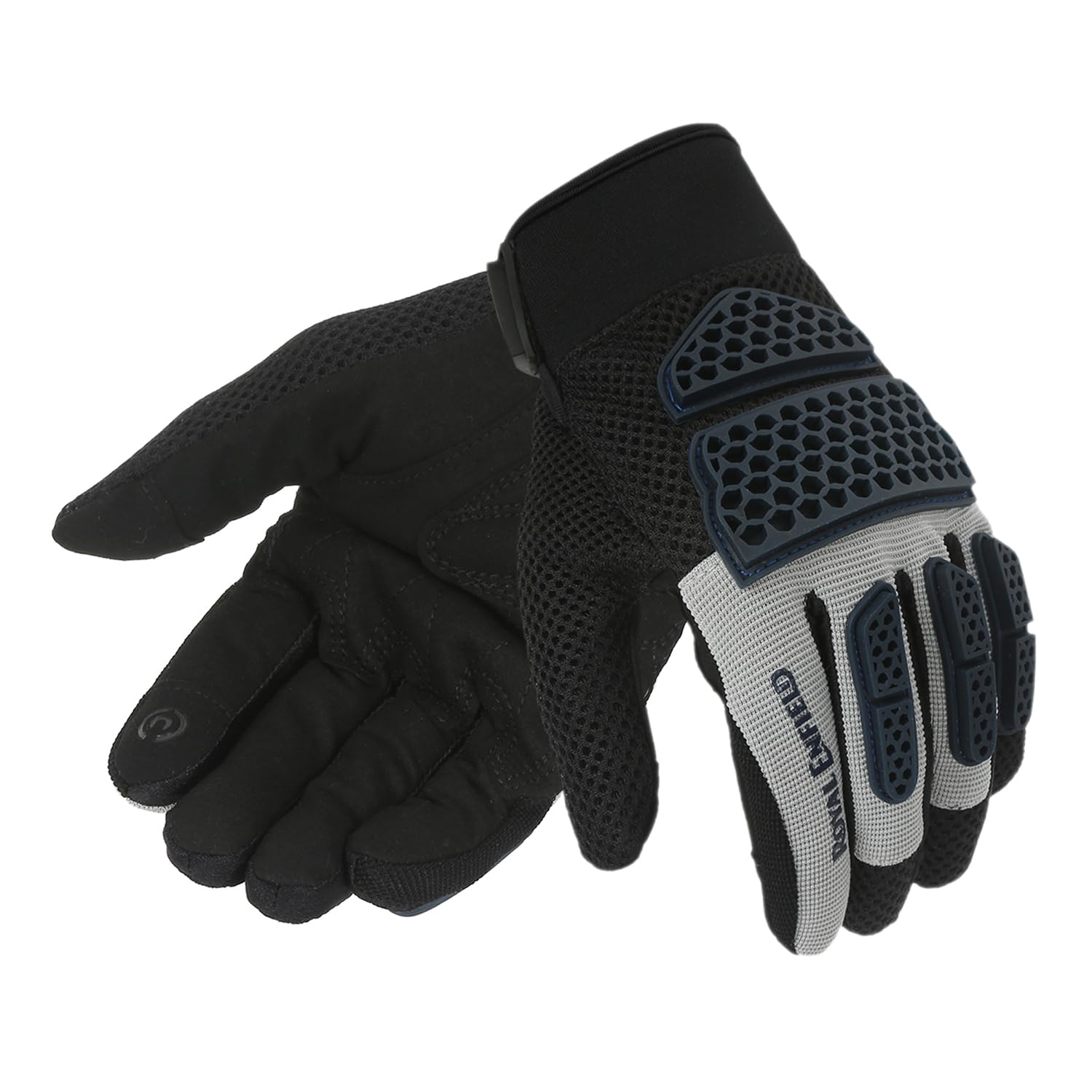 Royal Enfield Street Ace Riding Gloves | Air Mesh- optimum ventilation | Microsuede patch for grip | Poly Stretch fabric | Protection- TPR Knuckle protectors | GREY XL-image-23