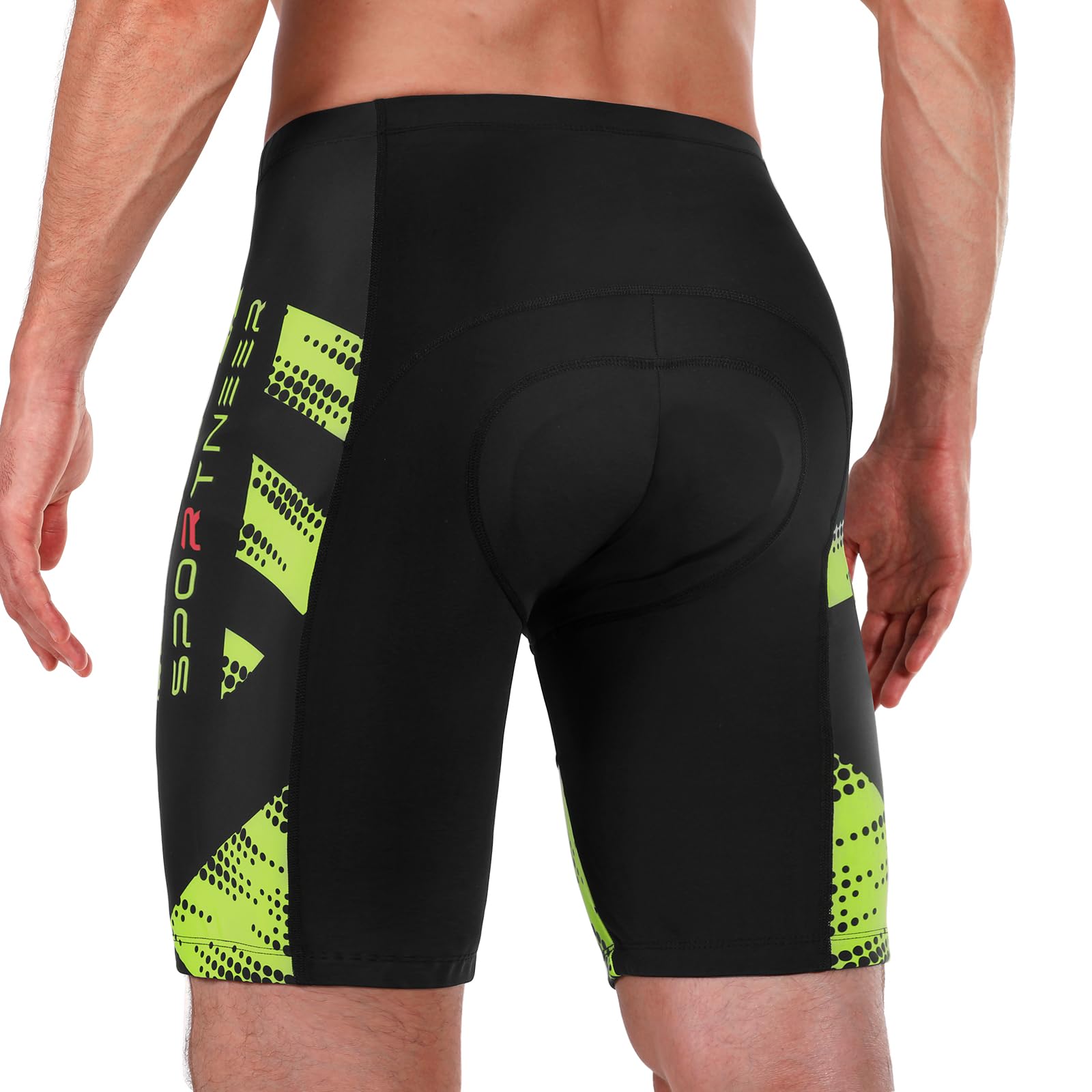 Sportneer Padded Bike Shorts for Men - 4D Padding Mens Bicycle Cycling Biking Clothing Shorts, Breathable and Absorbent