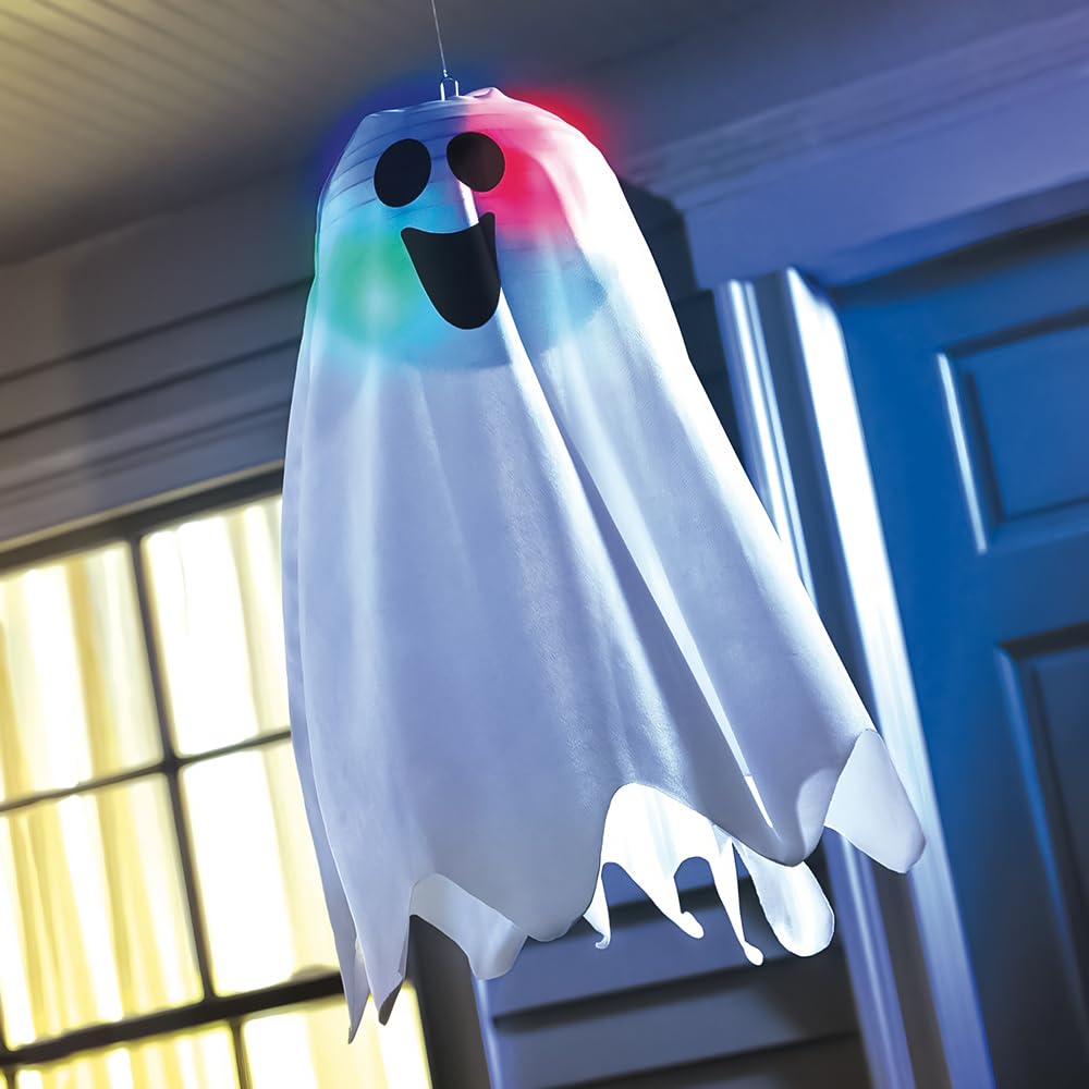 Amscan 670380 Halloween Light-Up Ghost Fabric Hanging Decoration