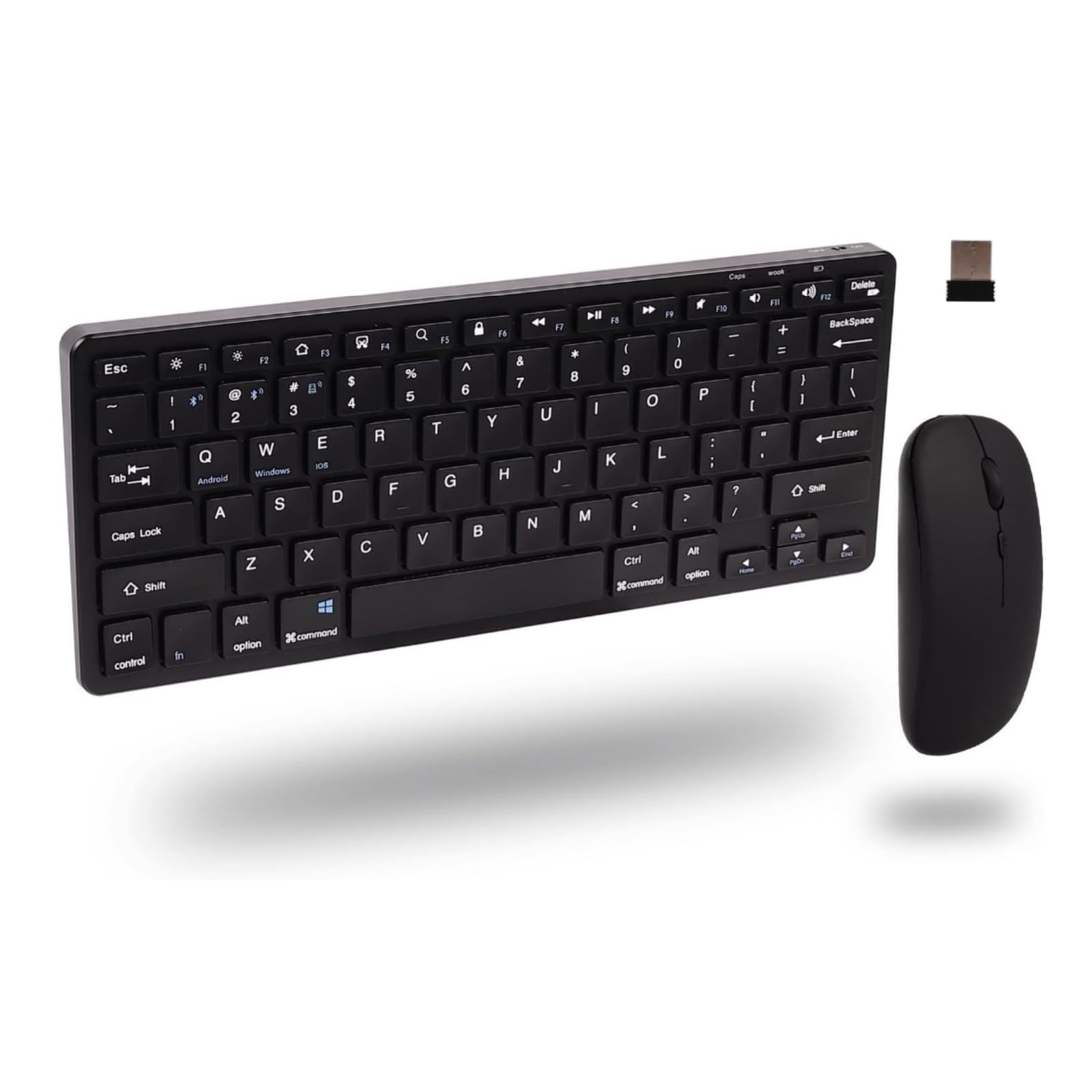 Bluetooth Keyboard and Mouse Combo, Small Wireless Computer Keyboard and Mouse Set Dual Mode(BT+2.4GHz),Rechargeable Silent Slim Small Compact Keypad for Laptop PC Windows Mac Chrome OS Tablet(Black)-image-35