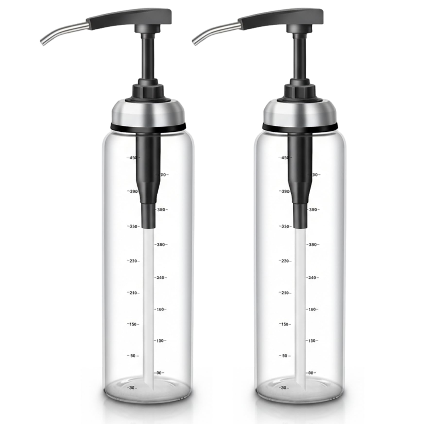 Olvídate de goteos con este dispensador de condimentos de vidrio de 500 ml con escala