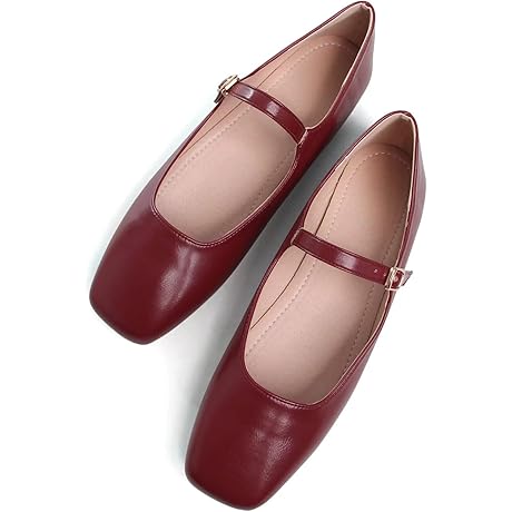 Red Flats Women: Mary Janes Offer Square-Toe Comfort and Style