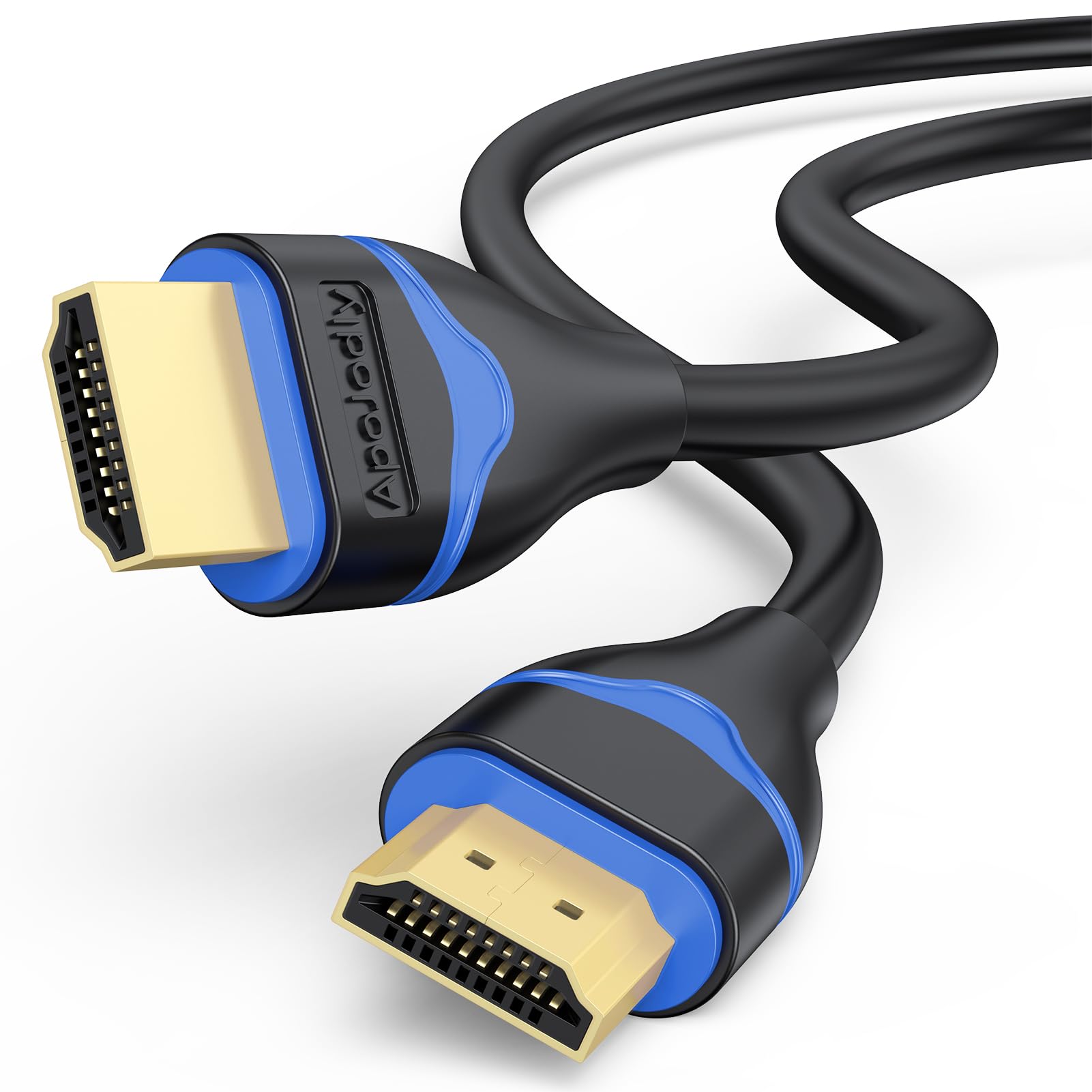 4K HDMI Cable 6FT, ApoJodly HDMI 2.0 Cable 18Gbps High Speed HDMI to HDMI Cord 6 Foot (4K@60Hz, 2K@144Hz, 1080P@120Hz, HDR, 3D, HDCP 2.2,ARC) for HDTV, Switch, PS4/PS5, Xbox, Blu-ray, Monitor 6.6FT/2M