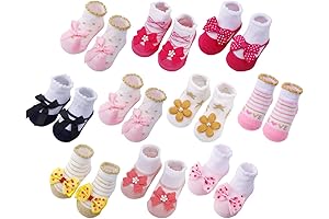 Toptim Baby Socks for Newborn Infant Toddlers Girls Gentle Soft Cotton with...