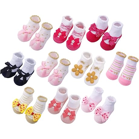Toptim Baby Socks for Newborn Infant Toddlers Girls Gentle Soft Cotton with...