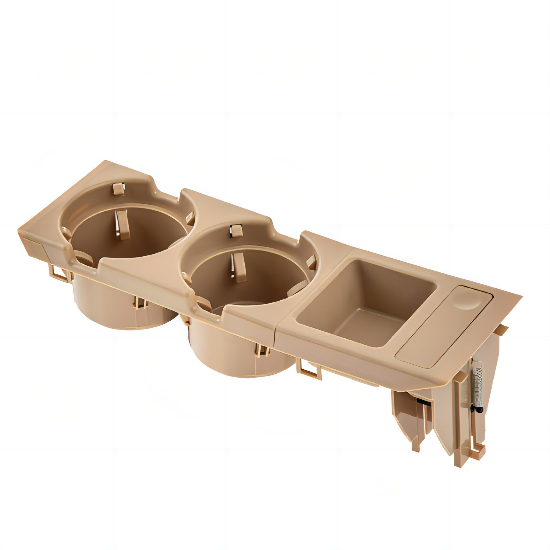 51168217953 Nueva caja de almacenamiento para consola central delantera con doble orificio y portavasos para monedas para BMW Serie E46 1999-2006, color beige