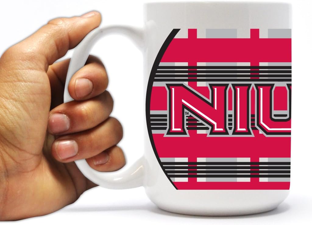 VictoryStore Ceramic Mugs - Northern Illinois University, Plaid Coffee Mug, 15 ounces