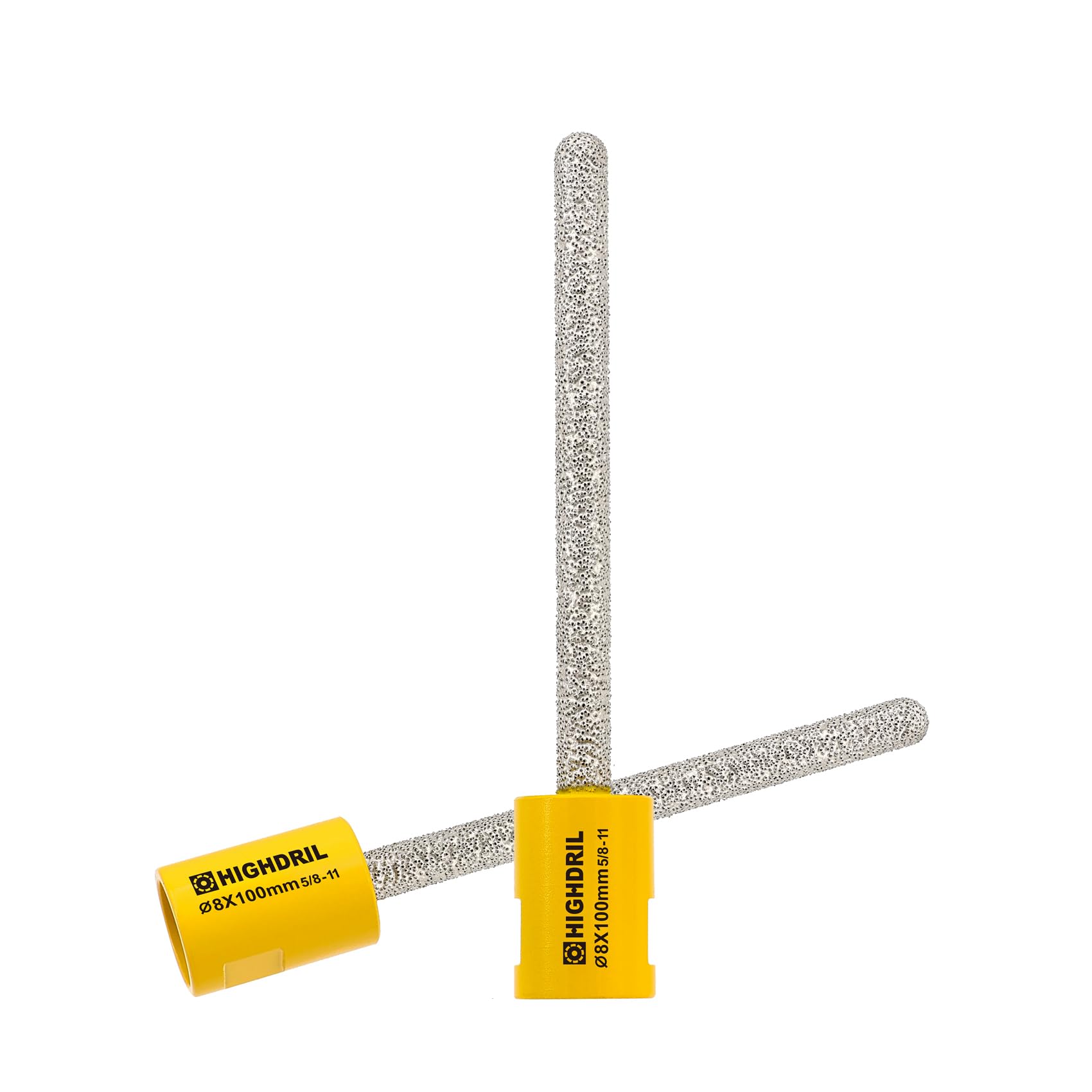 HIGHDRIL Diamond Mortar Raking Bit - 2 Pieces 8 mm x 100 mm M14 Thread Diamond Cutter for Old Mortar, Blown, Damaged Brick or Natural Stone Removal