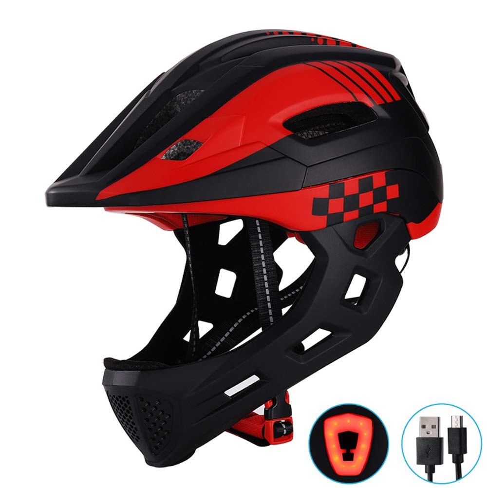 Casco para Niños, Casco de Seguridad Ajustable con Luz de Advertencia, Protege la Cabeza para Andar en Bicicleta, Patinar y Andar en Scooter, Circunferencia de la Cabeza de 52-56 Cm
