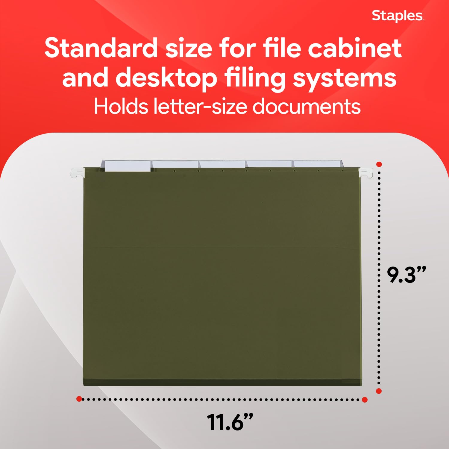 Amazon.com : Staples Hanging File Folders, Letter Size, 1/5‑Cut