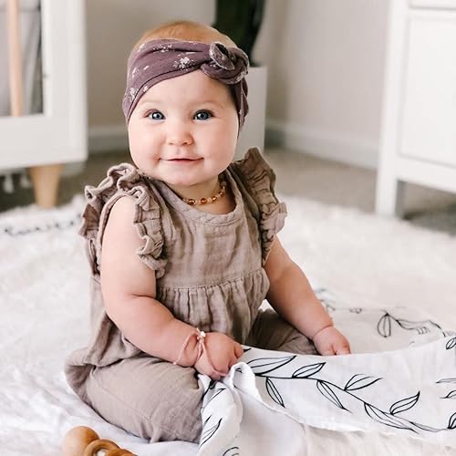 Miniatura 2 de Manta orgánica de hitos para bebé, niño o niña, 1-12 meses, neutra, 47 x 47 pies con marco de madera y disco de anuncio para recién nacido