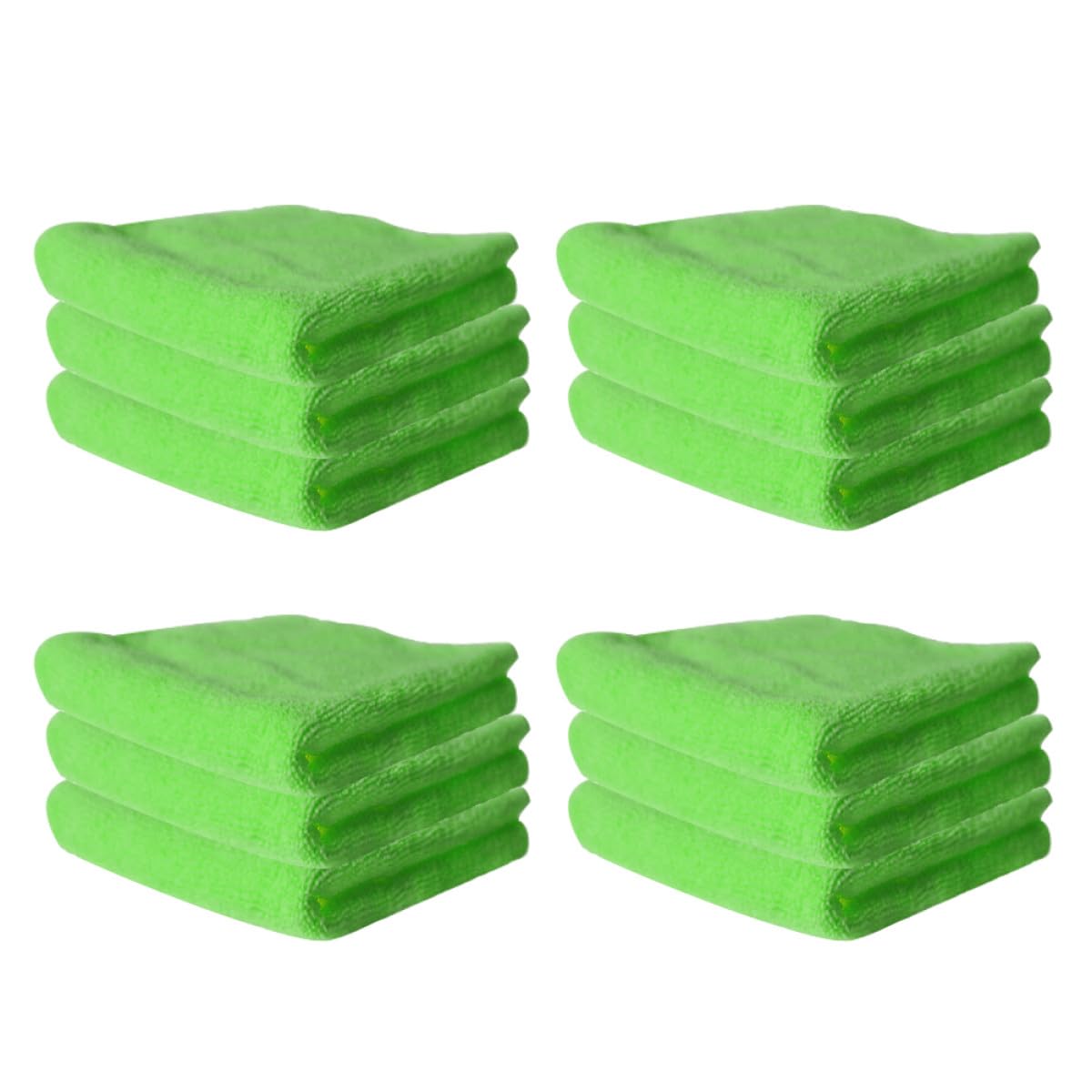 12 Stück Pack Grüne Mikrofaser Geschirrtücher 30x30cm Saugstark Ölabweisend Maschinenwaschbar für Haushalt Küche Reinigung