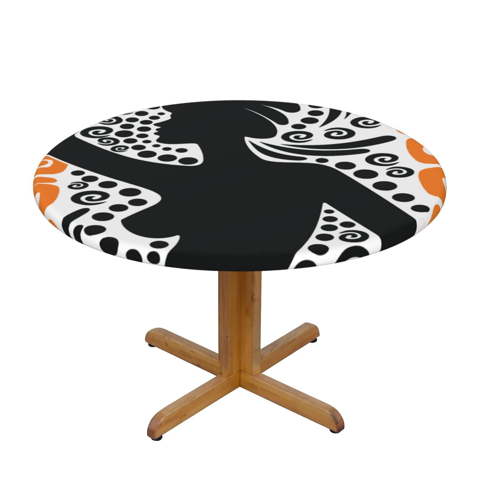 Lsjuee Round Fitted Tablecloth 45-50in Elastic Edged Table Cloth for Kitchen Dining Party Home Decor - Ancient Woman Medieval