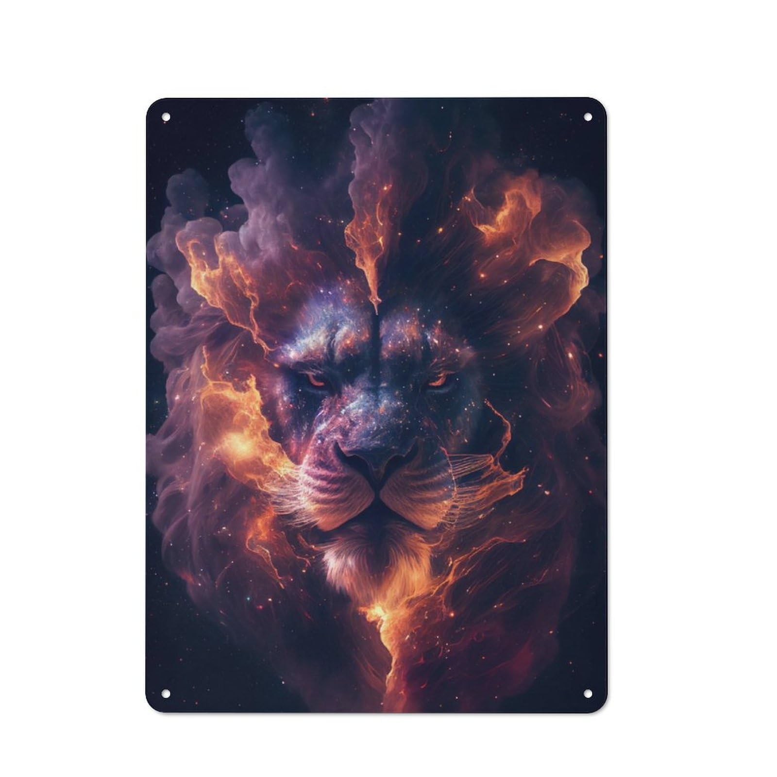 Junmoney Star Sovereign Lion Vintage Metal Plaque 40X30cm For Guest Room Or Hallway, A Decorative Christmas Gift For Guest Room Decorators