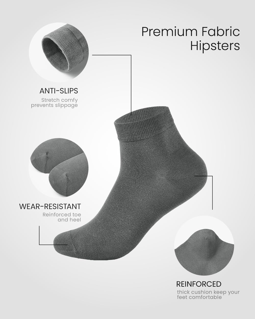 Ankle Socks for Men Viscose made from bamboo Breathable Athletic Running Casual Socks (8/10 pairs)