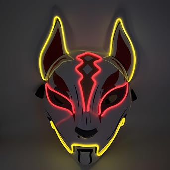 Drift Light Up Mask LED Fox Mask Cosplay Glowing Purge Masks Gift Costume Festival Party