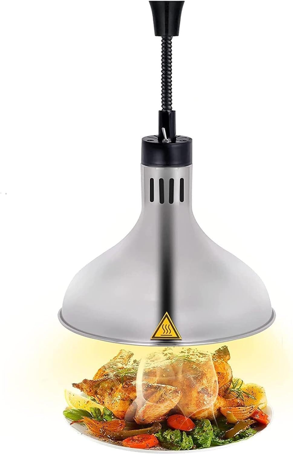 Riscaldamento rapido Lampada a infrarossi sospesa for Riscaldamento e Mantenimento degli Alimenti for ristoranti(Silver)