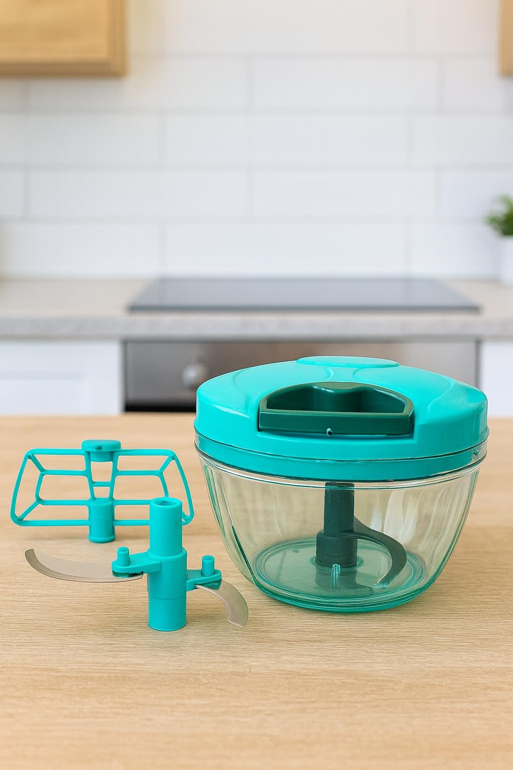 Prime Nest Store Hand Chopper | Manual Vegetable Chopper with Whisk | Pull String Food Chopper | Onion Tomato Garlic Cutter | Mini Hand Blender | BPA-Free Salad Maker Bowl-image-19