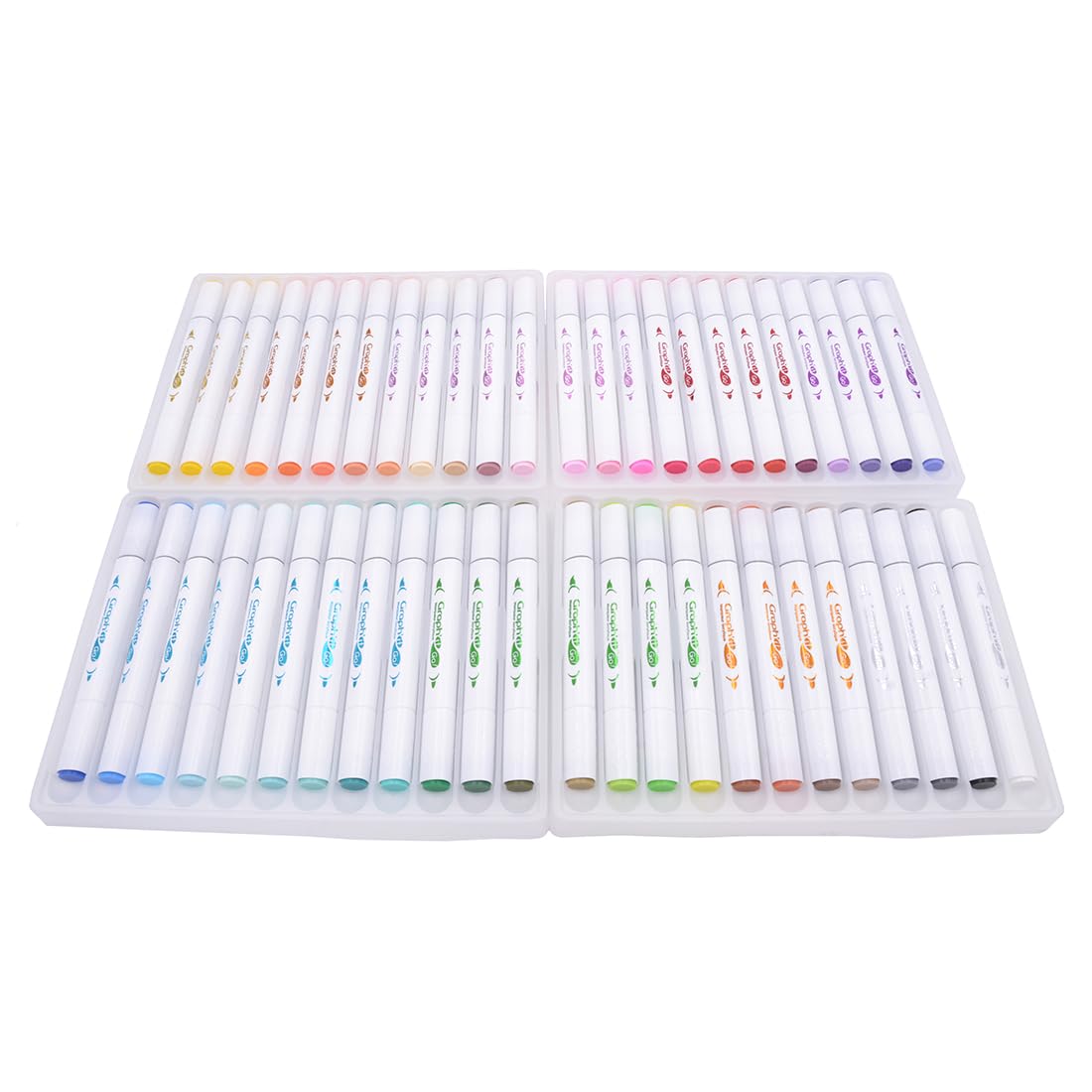GRAPH'IT GO Set mit 48 Acrylstiften, Doppelspitzen, Pinsel- und Rundspitze, Tinte auf Wasserbasis, für alle Medien zum Ausmalen von Mystery