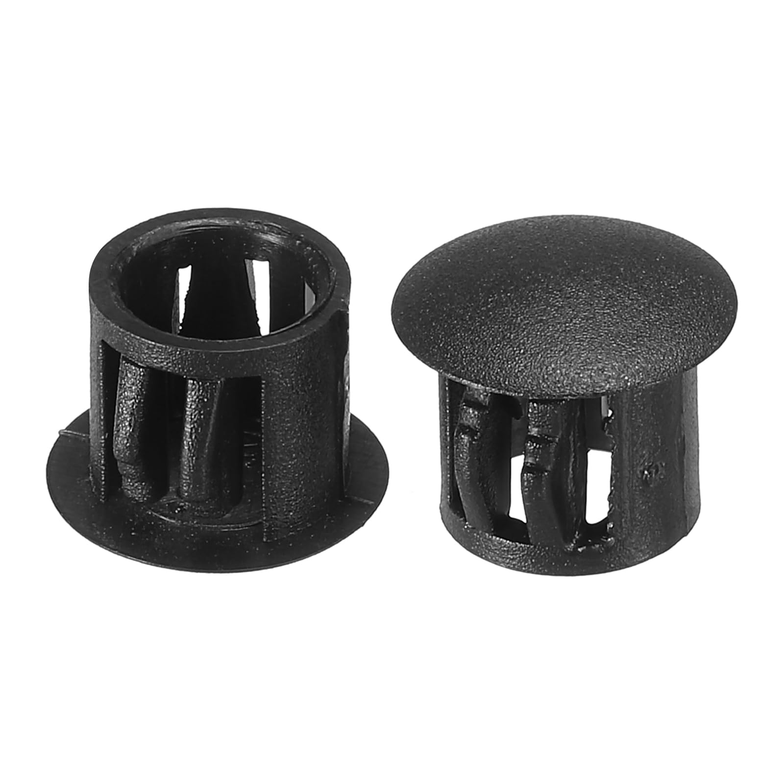 PATIKIL Hole Plugs Plastic, 50 Pcs 10mm(3/8") Screw Bumper Hole Plug Flush Snap Type Round Hole Cover Caps for Round Holes Cabinet Furniture Kitchen, Black