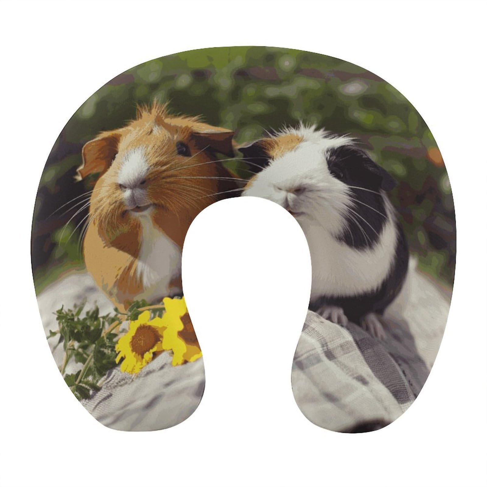 Btcowzrv Style Guinea Pigs Funny U Shaped Neck Pillow Travel Pillows