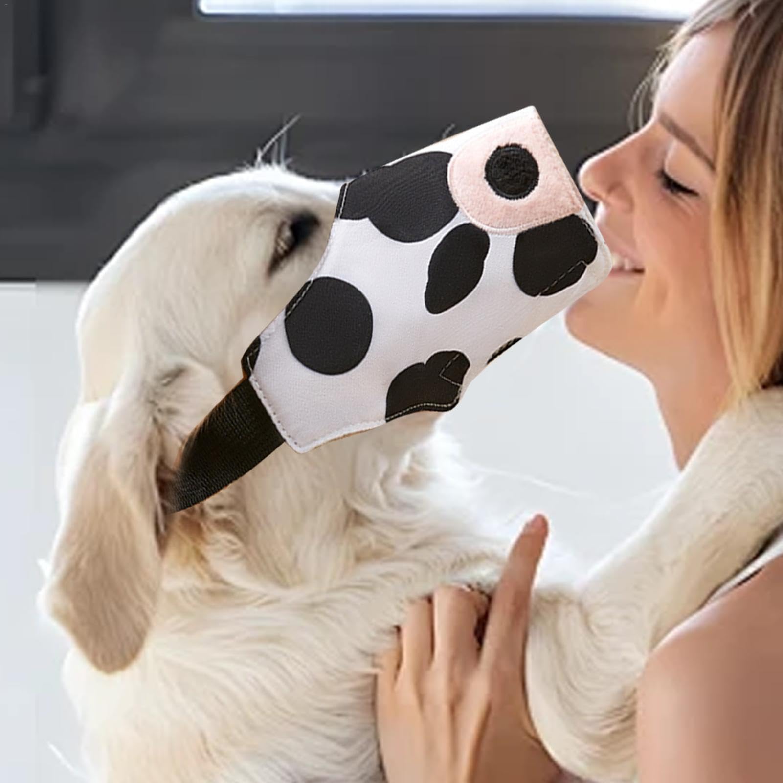 Amazon | 大型犬用犬用口輪、牛柄のかわいいキャンバス犬用口輪