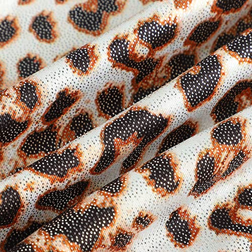 EQSJIU Gymnastics Leotards for Girls Kids Rainbow Mosaic Mermaid Butterfly Stars Leopard Galaxy Tie Dye Cosmos Leopard3