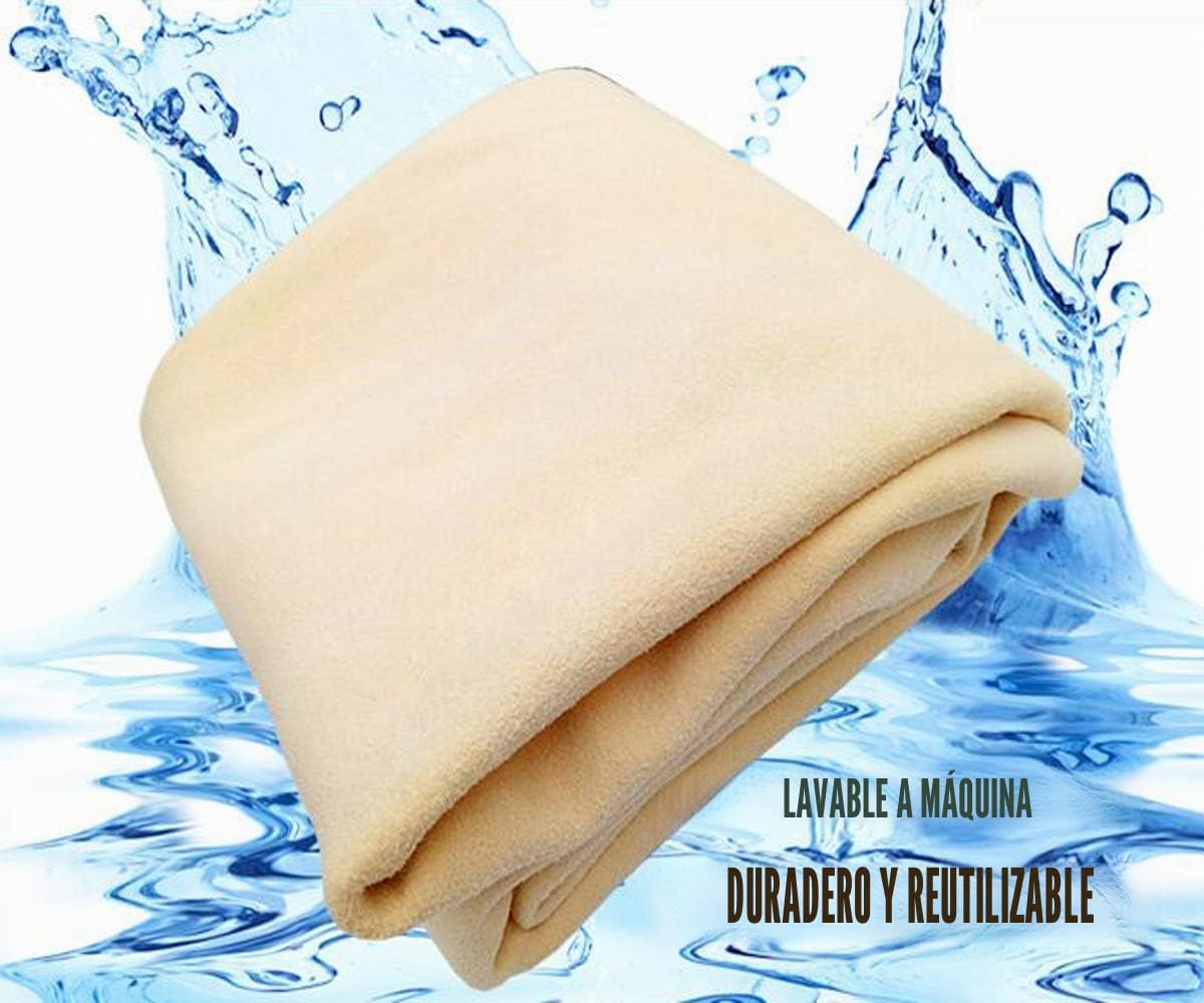 Gamuza de Piel para Limpieza Coche 60x90 cm Cuero de Gamuza Natural Paño de Lavado de Secado