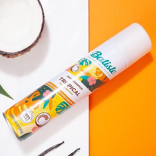 Miniatura 8 de Batiste Champú seco Tropical, coco y fragancia floral, sin enjuague en aerosol 11.8 fl oz (11.8 oz.) - Paquete de 2