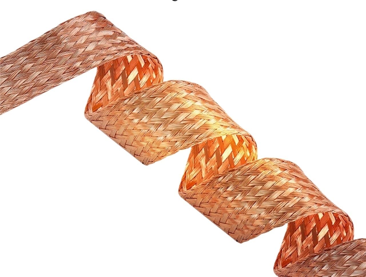Oplot kabla uziemiającego, płaski kabel w oplocie, przewód połączeniowy o długości 2 metry(25 square)