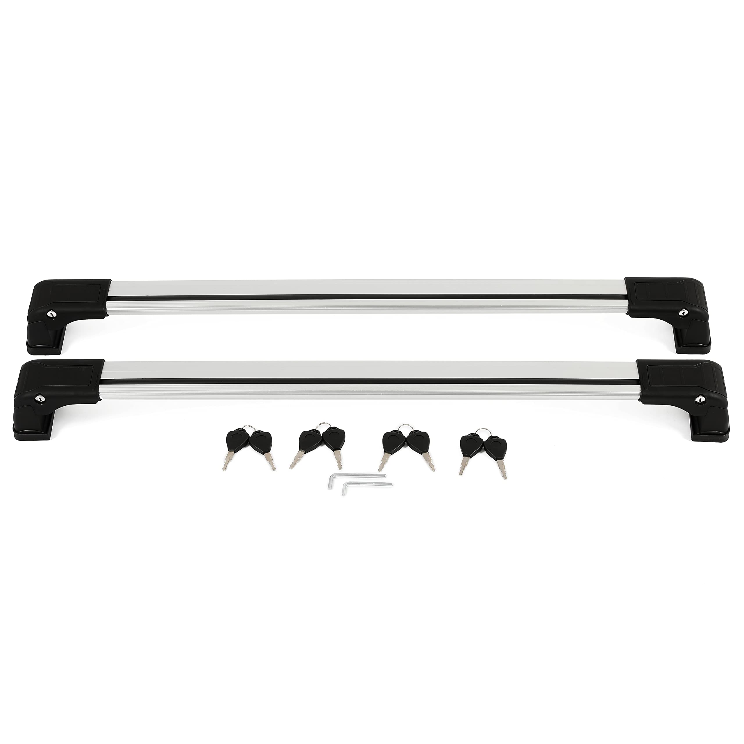 Photo 1 of HECASA Cross Bars Compatible with 2010-2021 Mitsubishi Outlander Sport ASX Luggage Carrier Cargo Racks with Anti-Theft Lock & Keys 1 Pair (Silver&Black)