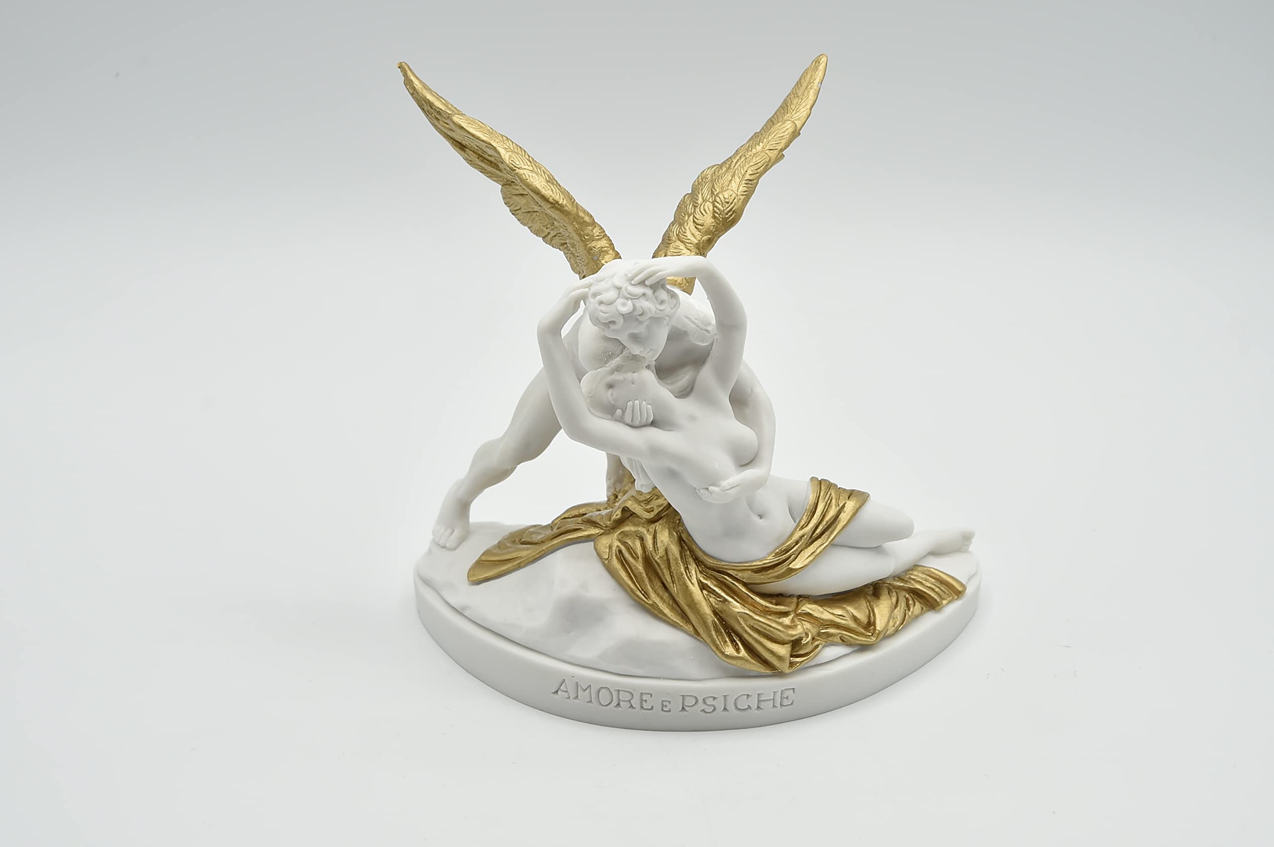 GINGERSHOPONLINE Busto Statua Design: Amore e Psiche (versione dipinta oro) - Riproduzione busto, scultura in marmo e resina - circa 13 cm, 350 gr. - Prodotto Made in Italy - Idea Regalo Casa